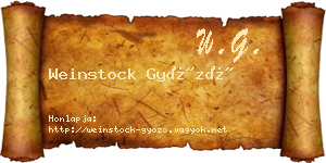 Weinstock Győző névjegykártya
